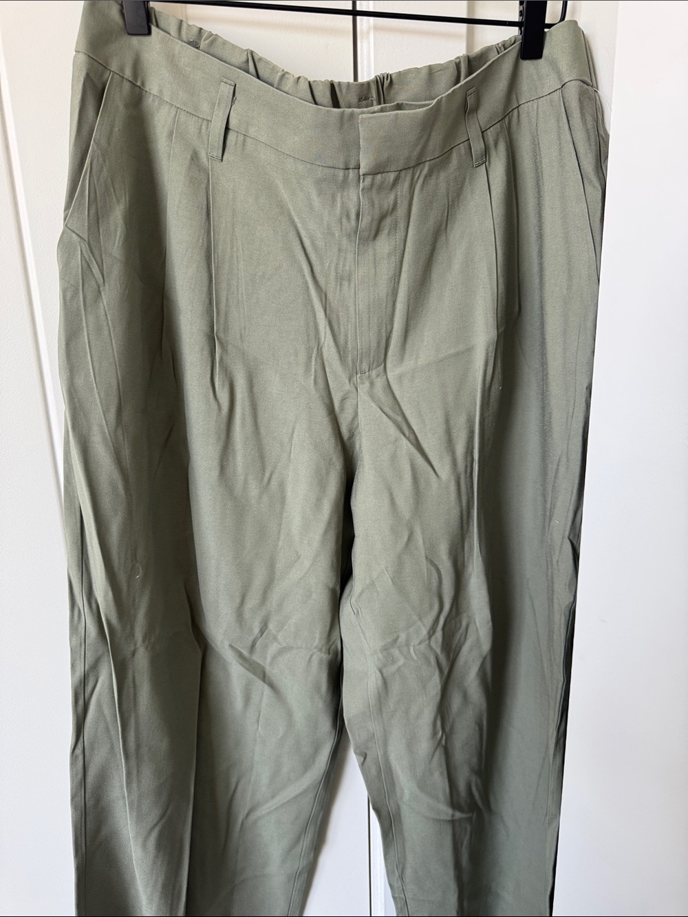 Sage Green Wide-Leg Trousers